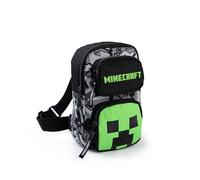 Minecraft Creeper Sac noir | Bandoulière ajustable avec fermeture éclair pour garçons | Sac de rangement pour objets personnels | Marchandise pour jeunes joueurs