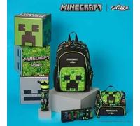 Minecraft Creeper Set sac d'école Smiggle l 4 pièces Set sac à dos d'école pour enfants avec bouteille d'eau boîte à crayons cartable de sport sac de gym