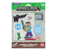 Minecraft Décalcomanies de fenêtre sous licence officielle, décoration de joueur et cadeaux pour garçons et filles, accessoire de jeu Overworld, accessoires de salle de classe ou de chambre à coucher