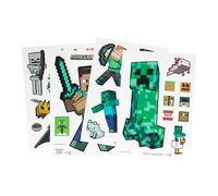 Minecraft Décalcomanies de fenêtre sous licence officielle, décoration de joueur et cadeaux pour garçons et filles, accessoire de jeu Overworld, accessoires de salle de classe ou de chambre à coucher