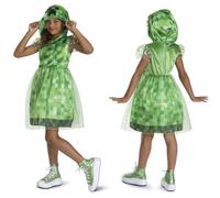 Minecraft - Déguisement Enfant Creeper avec Robe Verte à Capuche et Détails Pixelisés - Taille M (7 à 8 Ans) - Licence Officielle du Jeu Vidéo - Costume pour Halloween, Cosplay et Fêtes Déguisées