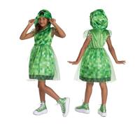 Minecraft - Déguisement Enfant Creeper avec Robe Verte à Capuche et Détails Pixelisés - Taille S (4 à 6 Ans) - Licence Officielle du Jeu Vidéo - Costume pour Halloween, Cosplay et Fêtes Déguisées