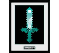 Minecraft - Diamond Sword - Tirage d'art encadré