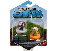 Minecraft Earth mini-figurines Steve & Poule inspirées du jeu vidéo, avec puce NFC pour jouer en réalité augmentée, jouet pour enfant, GKT42