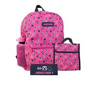 Minecraft Enfants Sac à Dos Rose Ensemble de 4 pièces Rose Taille Unique