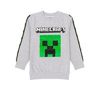 Minecraft Enfants Sweatshirt Sequin Creeper TNT Grey Gamer Jumper Sweat à capuch 9-10 Ans