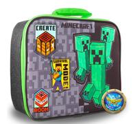Minecraft Ensemble boîte à déjeuner pour garçons - Ensemble avec sac à déjeuner Minecraft plus décalcomanies, bouteille d'eau, autocollants, plus | Boîte à déjeuner Minecraft pour enfants