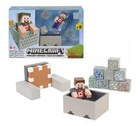 Minecraft coffret Wagonnet, figurine Steve et accessoires, jouet d’action et d’aventure pour enfant inspiré par le jeu vidéo, GVL55