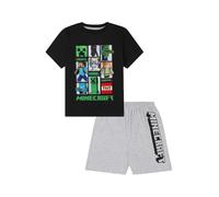 Minecraft Ensemble de pyjama court pour garçons et filles, Noir , 5-6 ans