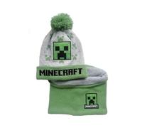 Minecraft Ensemble d'hiver bonnet et écharpe, vert, 52