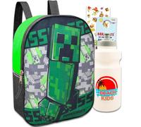 Minecraft Ensemble mini sac à dos - Ensemble avec sac à dos Minecraft de 27,9 cm, autocollants, bouteille d'eau, plus | Ensemble de mini sac à dos Minecraft pour garçons et filles, Minecraft Ensemble