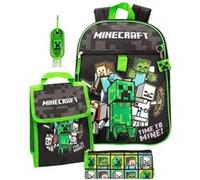 Minecraft - Ensemble Sac à dos TIME TO MINE - Enfant (Taille unique) (Noir / Vert) - UTNS6579 Noir / Vert