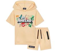Minecraft Ensemble Survêtement Garçon et Ado Été Sweat à Capuche et Short Creeper Jogging Enfant Cadeau Garçon (7-8 Ans, Pêche)