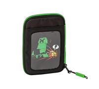 Minecraft - Enveloppe de transport officielle Minecraft, sac de rangement pour sacs et sacs à dos, avec fermeture à glissière pratique, idée cadeau fille et enfant, 22 x 15 x 10 cm, noir/rouge,