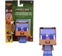 MINECRAFT Flippin' Figs STEVE Figurine 9Cm STEVE ARMURE ENCHANTÉE JCN19