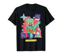 Minecraft Full Diamond Equipped Steve Pop Portrait T-Shirt