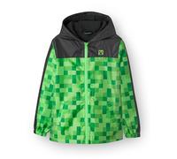 Minecraft garçons Creeper doublé Polaire Raincoat Veste à Capuche,Vert/Noir,5-6 ans