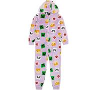 Minecraft Girls grenots Kids Creeper Steve Purple Jeu Tout en Un Pyjama 5-6 Ans