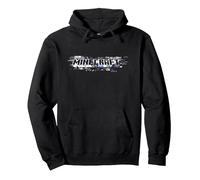 Minecraft Glitching Classic Logo Sweat à Capuche, Unisexe pour Adultes, Noir, M