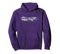 Minecraft Glitching Classic Logo Sweat à Capuche, Unisexe pour Adultes, Violet, M