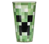 Minecraft Gobelet en Verre Creeper Drinkware Officiel pour Boissons Froides, Cadeau pour Gamers 400ml (14 fl oz), Green