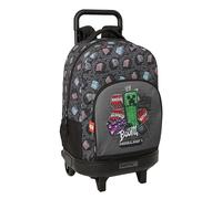 Minecraft Graffiti - Grand Sac à Dos à roulettes, Compact, Amovible, idéal pour Enfants de différents âges, Confortable et Polyvalent, qualité et résistance, 33 x 22 x 45 cm