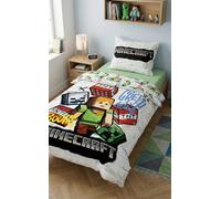 Halantex Parure de lit enfant Minecraft – Housse 140x200 + taie 70x90, Microfibre Oeko‑Tex