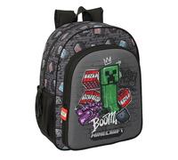 MINECRAFT GRAFFITI - Sac à dos scolaire pour enfant, adaptable au chariot, idéal pour les enfants d'âge scolaire, confortable et polyvalent, qualité et résistance, 32 x 12 x 38 cm