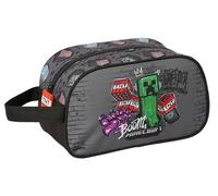 Minecraft Graffiti - Trousse Scolaire Moyenne avec poignée, Trousse pour Enfant, Adaptable au Chariot, Facile à Nettoyer, Confortable et Polyvalente, qualité et résistance, 26 x 12 x 15 cm