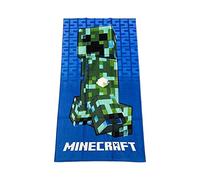 Halantex Serviette de plage Minecraft Grande 70x140 cm 100% coton Officiel Vert