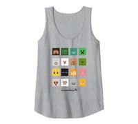 Minecraft Group Shot Animals & Enemies Débardeur, Femme, Gris Chiné, XL