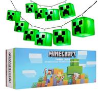 Minecraft Guirlande Lumineuse Creeper LED 165cm Guirlande Lumineuse à Piles Décoration Intérieure Gamer 2 Modes Déco Chambre Idée Cadeau Garçon