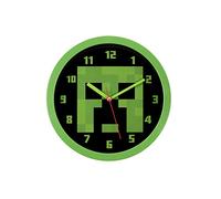 Minecraft Horloge Murale, Vert et Noir, Taille Unique