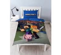Minecraft housse de couette unique et ensemble taie d'oreiller