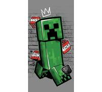 Jerry Fabrics Serviette de bain Minecraft Metro Art Creeper 70 x 140 cm