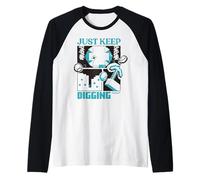 Minecraft Just Keep Digging Pickaxe & Creeper Looking Down Manche Raglan