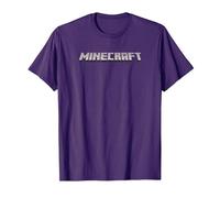 Minecraft Logo Black T-Shirt, Homme, Violet, L