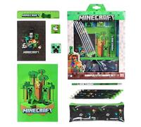 Minecraft Lot de 12 stylos de papeterie avec gomme, crayon, rentrée scolaire, pour calendrier de l'Avent ou petit cadeau - Article original pour les fans pour garçons