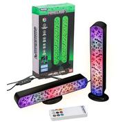 Paladone Barres lumineuses Minecraft – Lot de 2, télécommande, couleurs, 3 niveaux, musique réactive