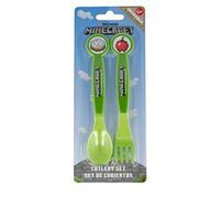Minecraft Lot de 2 couverts réutilisables en plastique composite fourchette et cuillère