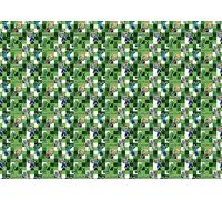 Minecraft Lot de 2 feuilles de papier cadeau d'anniversaire et 2 étiquettes