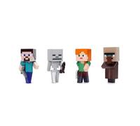 Minecraft Lot de 4 figurines moulées sous pression de 6,3 cm (vague 4) pour afficher, jouer et collectionner pour les fans