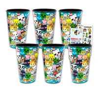 Minecraft Lot de 6 gobelets réutilisables pour fête de jeu vidéo avec gobelets de 710 ml et autocollants, plus | Gobelets à eau en vrac Minecraft
