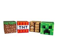 Minecraft Lot de bacs de rangement de 25,4 cm | Creeper, TNT, Herbe, Craft Table