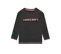 Minecraft Manches Longues T-Shirt Fille 7-8 AnsNoir