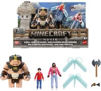 Minecraft Mattel Story Set avec 3 figurines d'action et 4 accessoires, un lot de figurines Escape bien conçu inspiré d'un film, jouet de collection