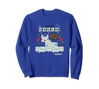 Minecraft Noël Winter Wonderland Cute Snow Fox Shot Sweatshirt, Unisexe pour Adultes, Bleu Royal, M