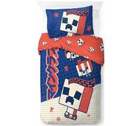 Minecraft Oishi Market 100% Coton Ensemble Housse de Couette Lit Simple - Linge de Lit Creeper Comprend Une Taie d’Oreiller 50 x 70 cm