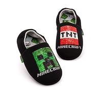 Minecraft Pantoufles pour garçons | Différents styles Enfants Bleu Marine Noir Paillettes Creeper Zombie Garçons Maison Chaussures | Produits dérivés de chaussures de jeu pour enfants et adolescents
