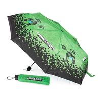 Minecraft Parapluie Pliant pour Enfant - Parapluie Télescopique Léger (Noir/Vert)